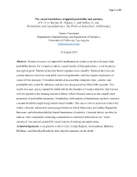 The Causal Foundations of Applied Probability and Statistics [Ch. 31 In: Dechter, R., Halpern, J., and Geffner, H., Eds. Probab