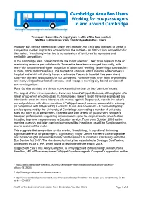 Written Submission from Cambridge Area Bus Users