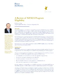A Review of NEXUS Program Eligibility