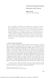Descartes and Pascal