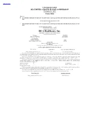 HCA Healthcare, Inc. (Exact Name of Registrant As Specified in Its Charter)