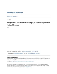 Jurisprudence and the Nature of Language: Contrasting Views of Hart and Chomsky Anon