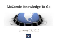 Mccombs Knowledge to Go