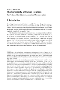 The Sensibility of Human Intuition: Kant's Causal Condition On