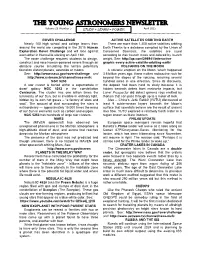 THE YOUNG ASTRONOMERS NEWSLETTER Volume 23 Number 5 STUDY + LEARN = POWER April 2015