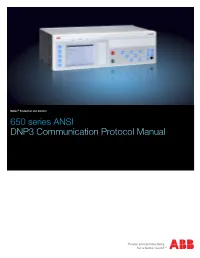 650 Series ANSI DNP3 Communication Protocol Manual