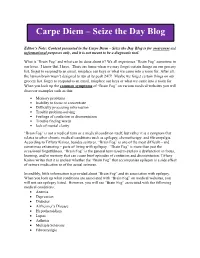 Carpe Diem – Seize the Day Blog