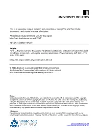 Isolation and Extraction of Ruberythric Acid from Rubia Tinctorum L. and Crystal Structure Elucidation