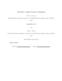 Molecular Column Density Calculation