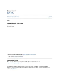 Philosophy in Literature