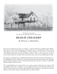 READ IT and SLEEP by William L