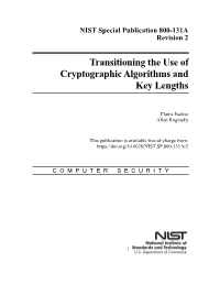 Transitioning the Use of Cryptographic Algorithms and Key Lengths