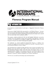 Florence Program Manual