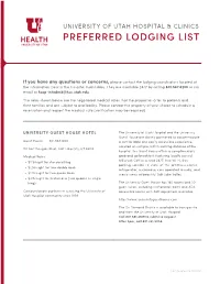 Preferred Lodging List