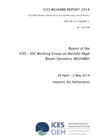 Report of the ICES - IOC Working Group on Harmful Algal Bloom Dynamics (WGHABD)