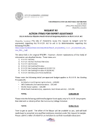 REQUEST #2 ACTION ITEMS for EXPERT ASSISTANCE City to Authorize Objective Needs-Oriented Bargaining Relative to the R.I.V.E.R