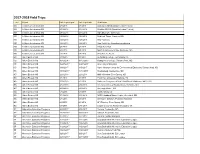 2017-2018 Field Trips