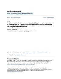 A Comparison of Practice on a MIDI Wind Controller to Practice on Single-Reed Instruments