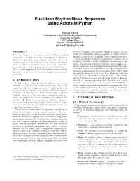 Euclidean Rhythm Music Sequencer Using Actors in Python