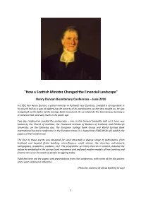 Henry Duncan Conference Papers Edited