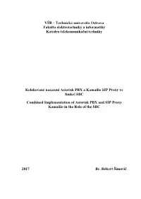Kolokované Nasazení Asterisk PBX a Kamailio SIP Proxy Ve Funkci SBC