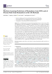 Machine Learning Prediction of Biomarkers from Snps and of Disease Risk from Biomarkers in the UK Biobank