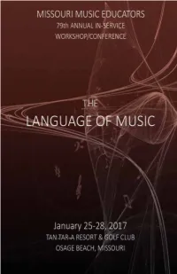 Missouri Music Educators 78Th Annual In-Service Workshop/Conference