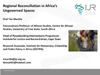 Regional Reconciliation in Africa's Ungoverned Spaces