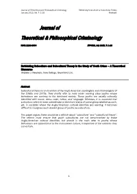 Rethinking Subculture and Subcultural Theory in the Study of Youth Crime – a Theoretical Discourse Chijioke J