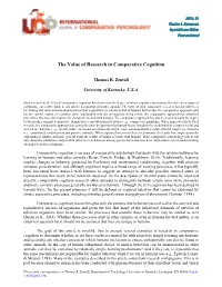 The Value of Research in Comparative Cognition