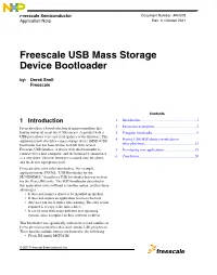 USB Mass Storage Device (MSD) Bootloader
