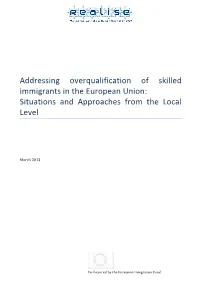 Addressing Overqualification of Skilled Immigrants in the European Union: Situations and Approaches from the Local Level