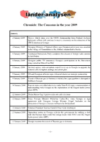 Chronicle: the Caucasus in the Year 2009
