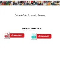 Define a Data Schema in Swagger