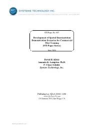 Development of Spatial Disorientation Demonstration Scenarios for Commercial Pilot Training (STI Paper Series)
