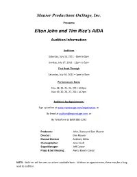 Elton John and Tim Rice's AIDA