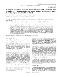 Geological Lineament Detection, Characterization and Association with Groundwater Contamination in Carbonate Rocks of Musandam P