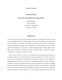 Mind and World: Beyond the Externalism/Internalism Debate