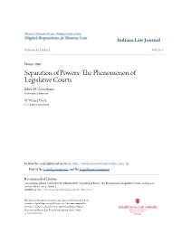 Separation of Powers: the Phenomenon of Legislative Courts