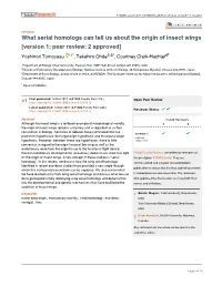 What Serial Homologs Can Tell Us About the Origin