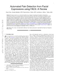 Automated Pain Detection from Facial Expressions Using FACS: a Review