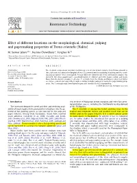Effect of Different Locations on the Morphological, Chemical, Pulping and Papermaking Properties of Trema Orientalis (Nalita)