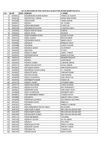 List of Applicants of Post Codes 49/12 & 59/12 Vide Advertisement No. 02/12