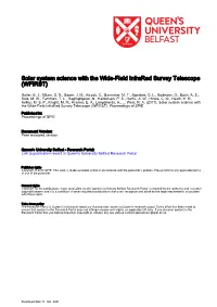 Solar System Science with the Wide-Field Infrared Survey Telescope (WFIRST)