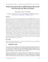 Spiking Neurons with Asnn Based-Methods for The