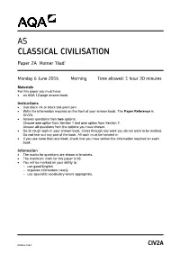 A-Level Classical Civilisation Question Paper Unit