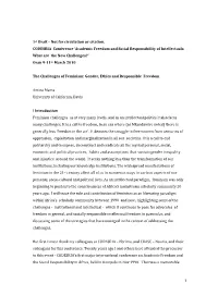 Academic Freedom and Social Responsibility of Intellectuals: What Are the New Challenges?” Oran 9-11 Th March 2010