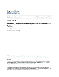 Aesthetics, Cosmopolitics and Design Futures in Computational Fashion
