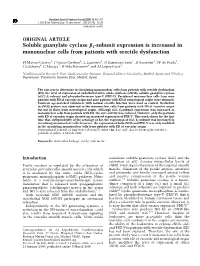 Soluble Guanylate Cyclase B1-Subunit Expression Is Increased in Mononuclear Cells from Patients with Erectile Dysfunction