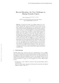 The New Challenges in Mining Scientific Papers